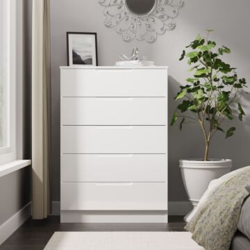 Milan 5 Drawer Chest In White