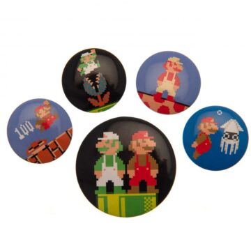 Super Mario Retro Button Badge Set