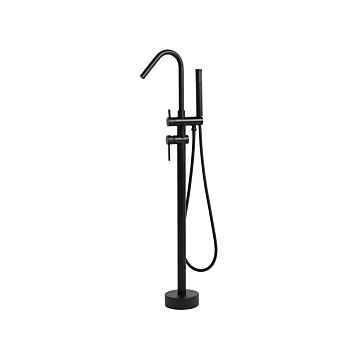 Bathtub Faucet Black Chrome Freestanding 118 Cm With Hand Shower Modern Beliani