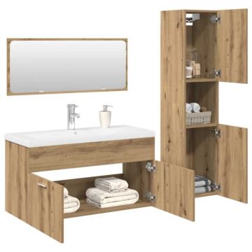 Vidaxl 4 Piece Bathroom Furniture Set Artisan Oak Engineered Wood