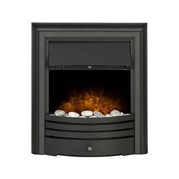 Adam Cambridge Pebble Electric Fire In Black