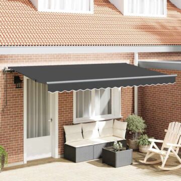 Vidaxl Retractable Awning Manual Anthracite 4 X 2 M
