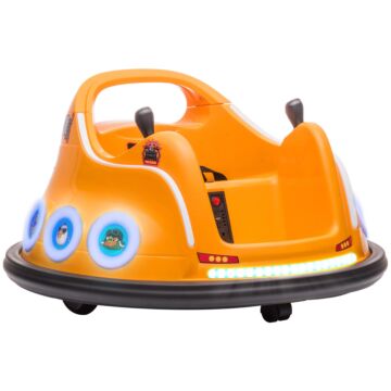 Aiyaplay Angry Bird Licensed Waltzer Car, 12v Kids Bumper Car W/ Joysticks, Remote, Music Led Lights - Orange