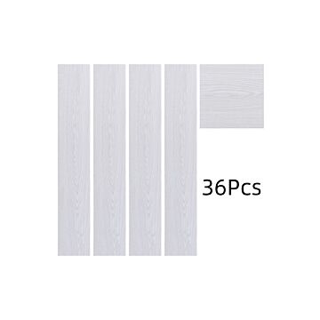 36pcs White Self Adhesive Waterproof Wear-resistant Pvc Wood Grain Effect Flooring,5m² Pack