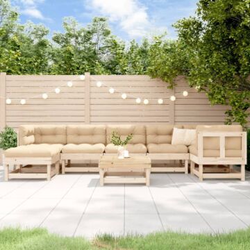 Vidaxl 8 Piece Garden Lounge Set Solid Wood Pine