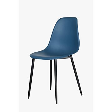 Aspen Curve Chair, Blue Plastic Seat With Black Metal Legs (pair)