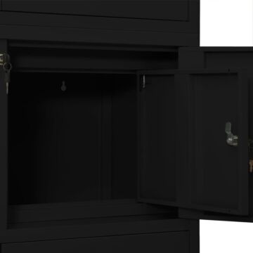 Vidaxl Office Cabinet Black 90x40x180 Cm Steel