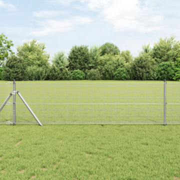 Vidaxl Welded Wire Fence With 13 Posts 0.6x100 M Galvanised Steel