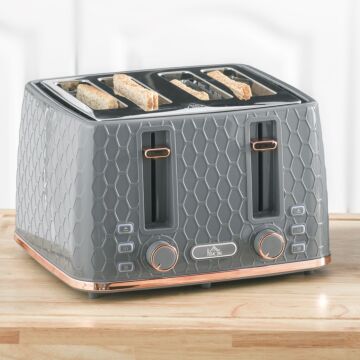 Homcom Four-slice Honeycomb Toaster - Grey