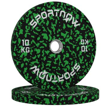 Sportnow Olympic Weight Plates Set, Solid Rubber Bumper Plates Weights Discs With 2"/5cm Holes, For Home Gym Weight Lifting Strength Training, 2 X 10kg