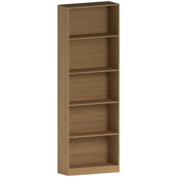 Vida Designs Cambridge 5 Tier Extra Large Bookcase, Oak