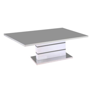 Aldridge High Gloss Coffee Table White With Grey Glass Top