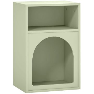 Homcom Bedside Table With 2 Open Compartments - Light Green