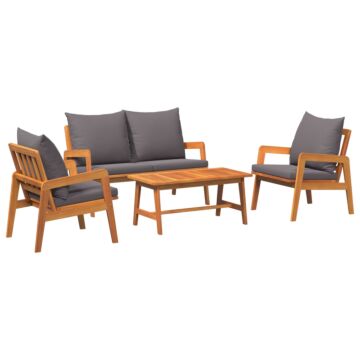 Vidaxl 4 Piece Bistro Set With Cushions Solid Wood Acacia
