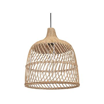 Pendant Lamp Light Natural Rattan Hand Woven Wicker Shade Ceiling Light Boho Style Beliani