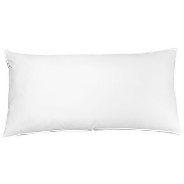 Bed Pillow White Cotton Duck Down And Feathers 40 X 80 Cm High Medium Soft Beliani