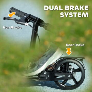 Aiyaplay Kids Scooter With 4 Levels Adjustable Handlebar, Dual Brake System, 200mm Wheels, Abec-7 Bearings, Black