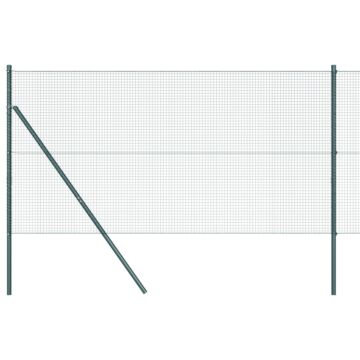 Vidaxl Welded Wire Fence With 13 Posts Green 1.2x50 M Steel