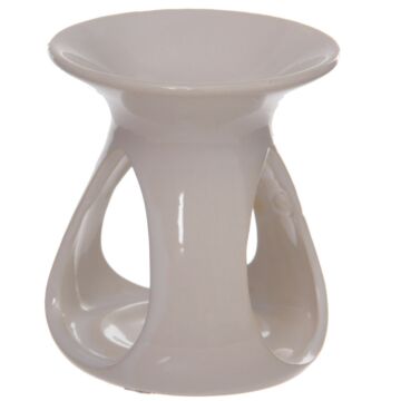 Simple Abstract High Gloss White Ceramic Oil And Wax Burner