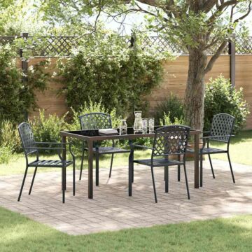 Vidaxl 5 Piece Garden Dining Set Anthracite Steel