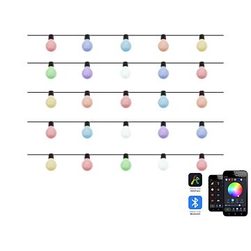 Led Lighting Chain With 25 Lights Multicolour App-controlled Colour Changing 900 Cm With Timer Switch Remote Control Christmas Lights Living Room Beliani
