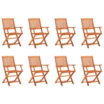 Vidaxl Folding Garden Chairs 8 Pcs Solid Eucalyptus Wood