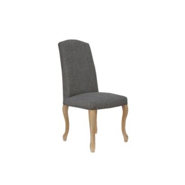 Luxury Chair With Studs And Carved Oak Legs Dark Grey/oak