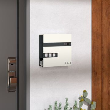 Homcom Wall Mounted Post Box With Viewing Window, 2 Lock, Modern Galvanised Steel Mailbox With Copper Core, Weatherproof Letterbox For Outdoor Use, Easy To Install, White