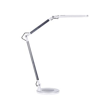 Desk Led Lamp Metal Aluminum Silver With Base Double Dimming Touch Switch Light Office Study Modern Beliani