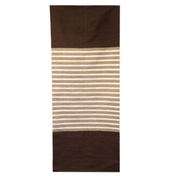 Indian Cotton Rug - 70x170cm - Dark Brown/beige