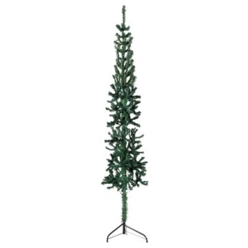 Vidaxl Slim Artificial Half Christmas Tree With Stand Green 210 Cm