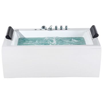 Bath White With Silver Sanitary Acrylic Single 172 X 83 Cm Freestanding Modern Beliani
