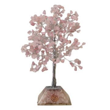 Gemstone Tree With Orgonite Base - 320 Stone - Rose Quartz