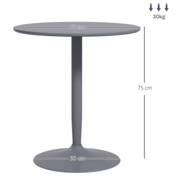 Homcom Round Dining Table, Modern Dining Room Table With Steel Base, Non-slip Foot Pad, Space Saving Small Dining Table, Grey