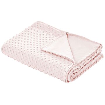 Weighted Blanket Cover Pink Polyester Fabric 150 X 200 Cm Dotted Pattern Modern Design Bedroom Textile Beliani