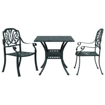 Vidaxl 3 Piece Bistro Set Green Cast Aluminium