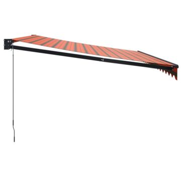 Vidaxl Retractable Awning Orange And Brown 4x3 M Fabric And Aluminium