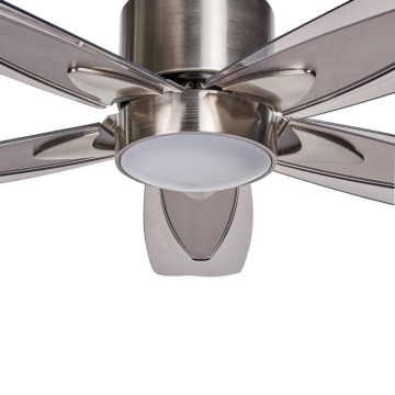 Ceiling Fan With Light Ventilator Silver Synthetic Material Metal 5 Blades Remote Control Minimalist Design Beliani