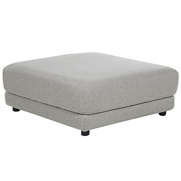 Ottoman Footstool Light Grey Polyester Fabric Upholstered Square Minimalist Modern Sofa Element Beliani