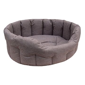 P&l Superior Pet Beds - Country Dog Heavy Duty Oval Waterproof Light Brown Softee Beds Size Medium Internal L61cm X W51cm X H22cm / Base Cushion 7cm Thickness