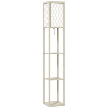 Homcom Three-shelf Standing Lamp - Oak/white