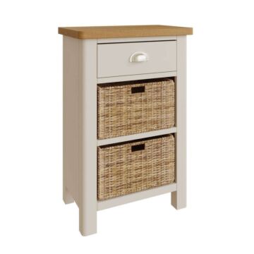 3 Drawer Storage Unit Dove Grey/light Oak