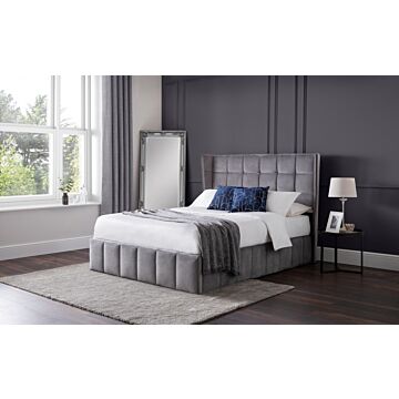 Gatsby Storage Ottoman Bed 135cm - Light Grey