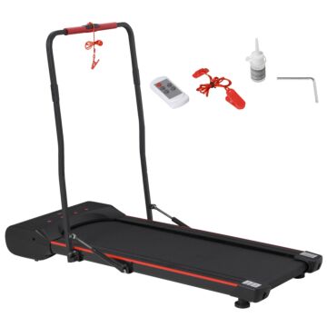 Homcom Foldable Walking Machine With Led Display & Remote Control Exercise Walking Jogging Fitness For Home Office Use