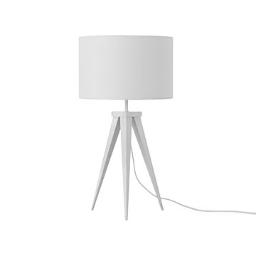 Tripod Table Lamp White Drum Shade Industrial Beliani