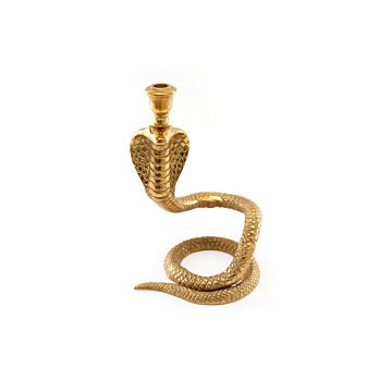 Large Gold Snake Candle Holder