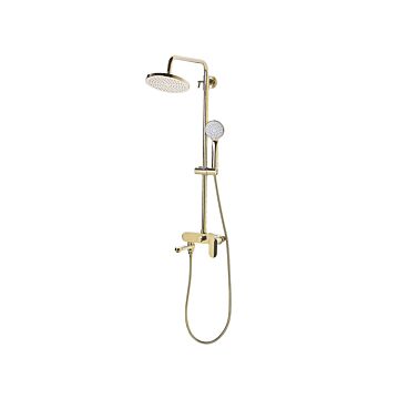 Mixer Shower Set Brass With Rain Function Gloss Finish Glamour Modern Beliani