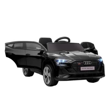 Homcom Kids Electric Ride-on Sports Car, 12v Two Motors Battery Powered Toy W/ Remote Control, Lights, Music, Horn - Black