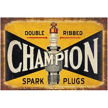 Large Metal Sign 60 X 49.5cm Champion Spark Plug