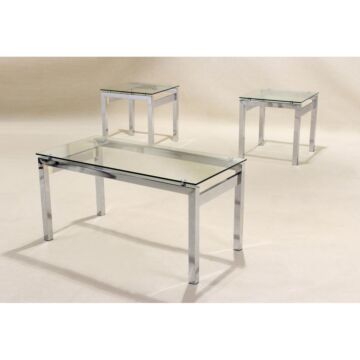 Epsom Occasional Set Chrome/glass Joa260